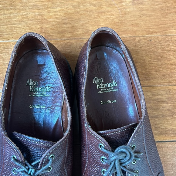 Allen Edmonds Gridiron 4103 Derby Brown Football Grain Leather Size 12 Men Shoes - Picture 9 of 11